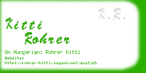 kitti rohrer business card